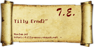 Tilly Ernő névjegykártya